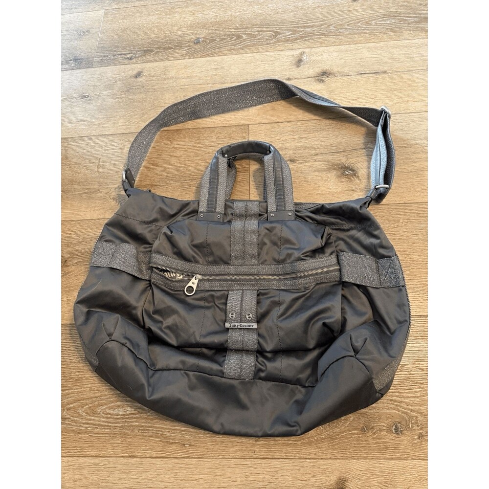 Y2K Juicy Couture Womens Gray Large Bag Over The Shoulder Satchel Travel